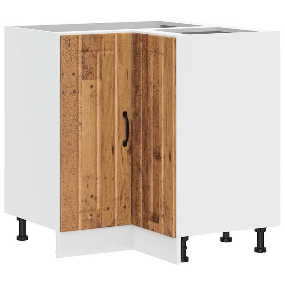 Armoire d'angle de cuisine lucca vieux bois bois d'ingénierie