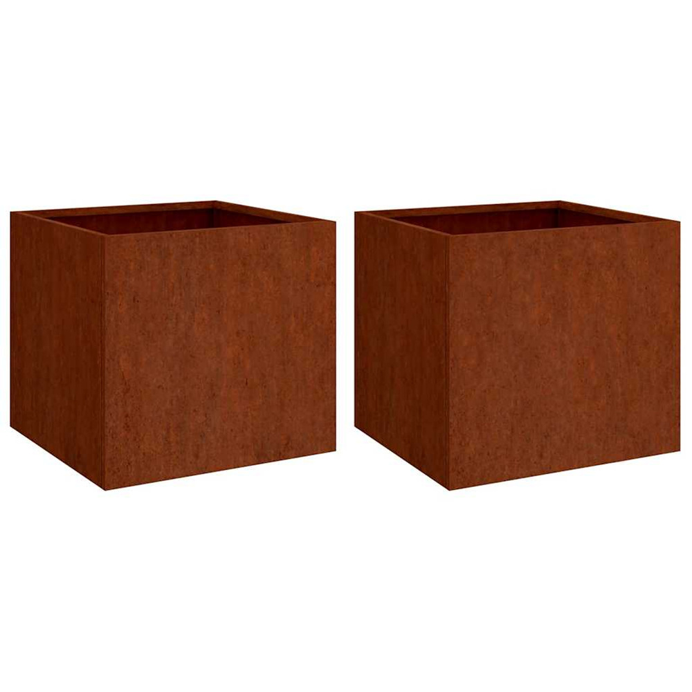 Jardinière d'extérieurs 2 pcs 49x47x46 cm acier corten