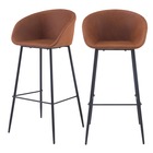 Kalba - chaise de bar 75 cm en cuir synthétique (lot de 2)