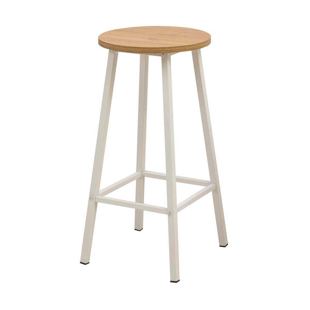 Taboret de bar en aggloméré et métal mola blanc