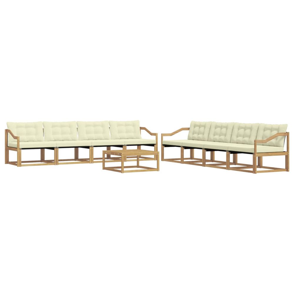 Ensemble de canapés d'extérieur 9 pc blanc et crème