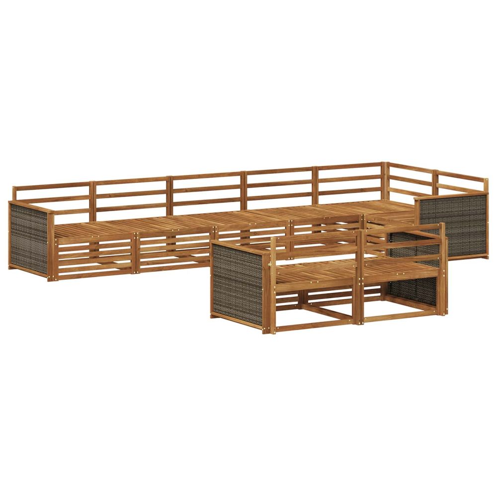 Ensemble de canapés d'extérieur 8 pc naturel