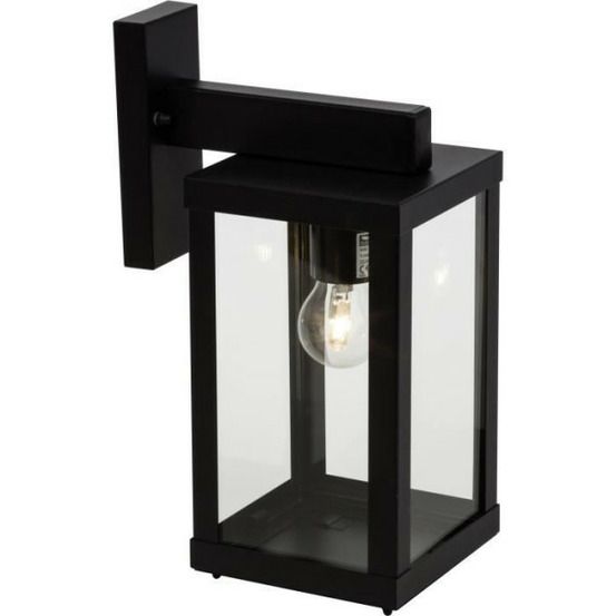 Applique extérieure gaia descendante noir métal/verre e27 1x60w -