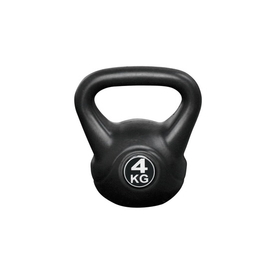 Kettlebell 4 kg - plastique - pour une utilisation intérieure et extérieure - noir