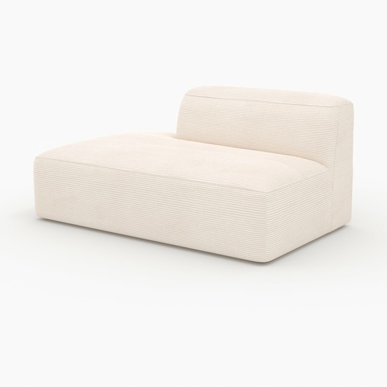 Mina-méridienne dossier à droite pour canapé modulable en velours blanc