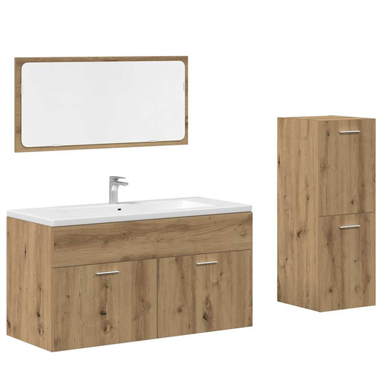 Ensemble de meubles salle de bain 3 pcs bois d'ingénierie