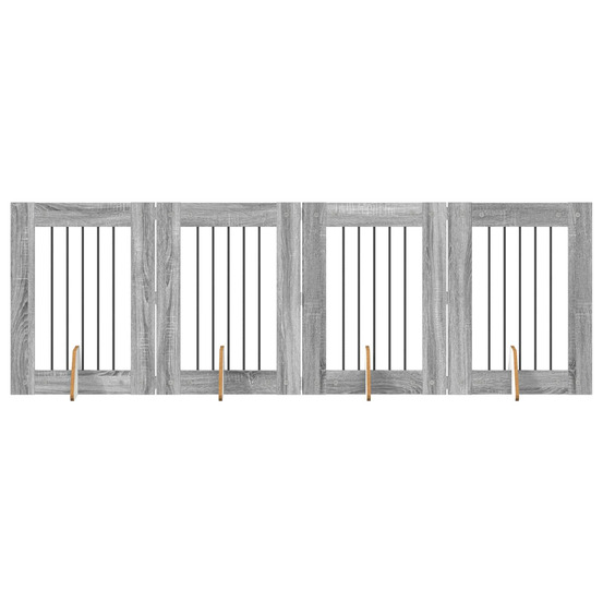 Portillon pour chien avec supports 4 pcs sonoma gris 60 x 80 cm