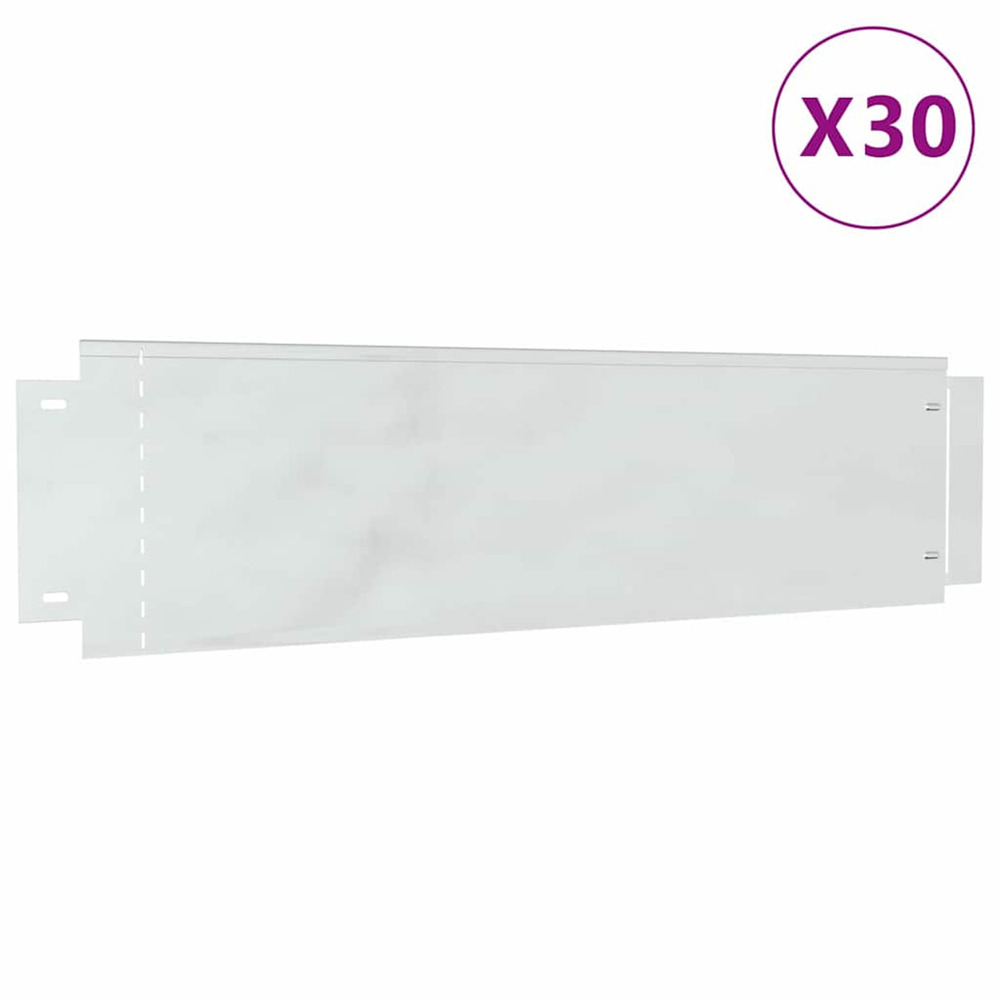 Bordures de pelouse 30 pcs argenté 100 x 25 x 0,07 cm