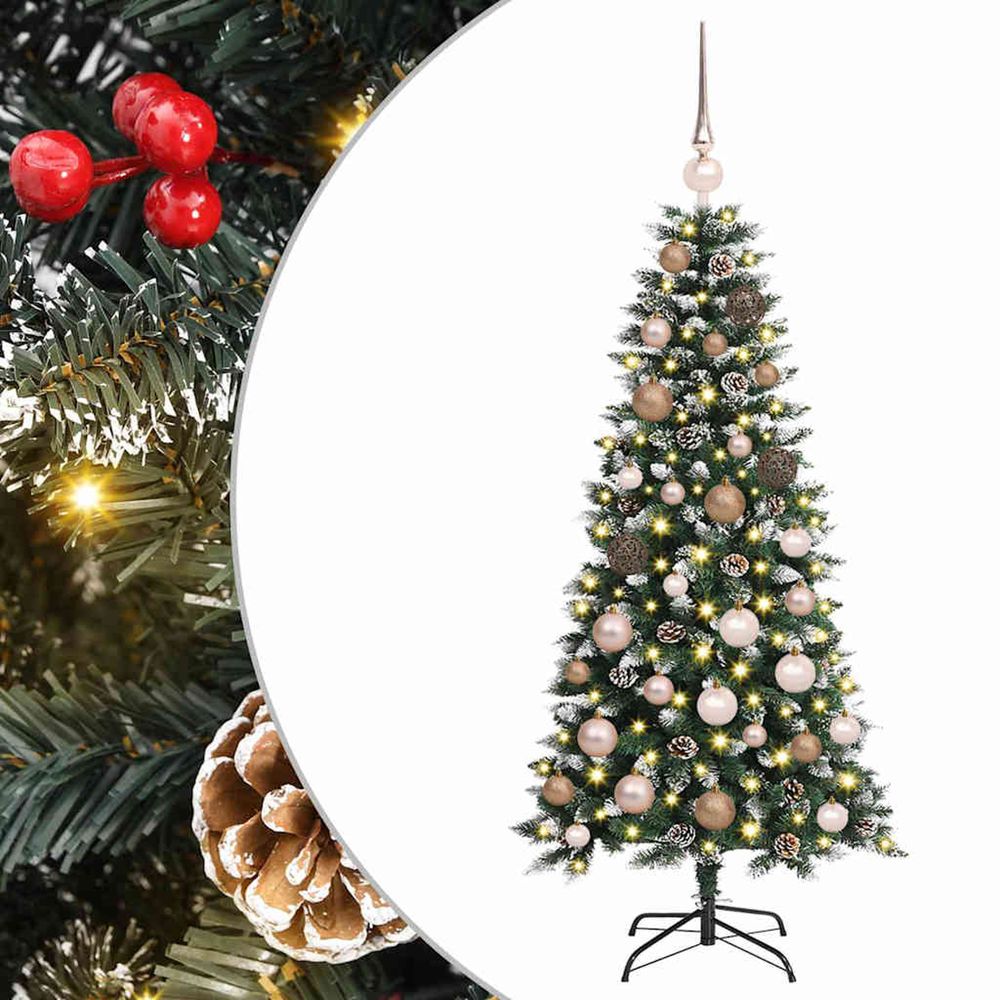Sapin de noël artificiel vert 120 cm pvc, plastique et acier