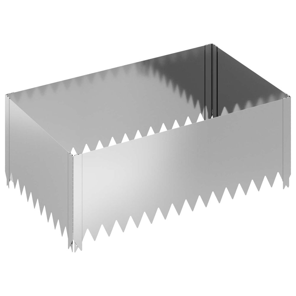 Bordure de pelouse 100 x 60 x 35 cm acier argenté
