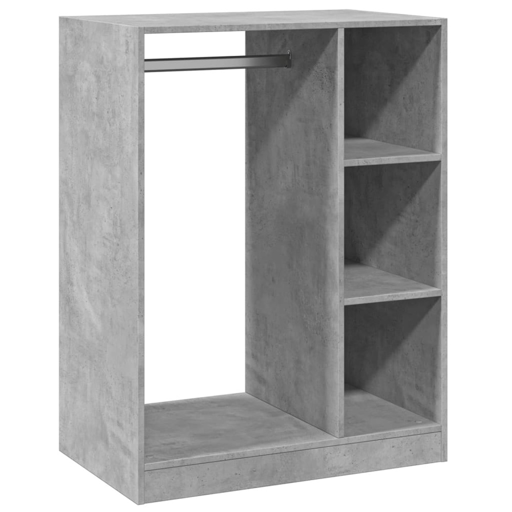 Garde-robe gris béton 77x48x102 cm bois d'ingénierie