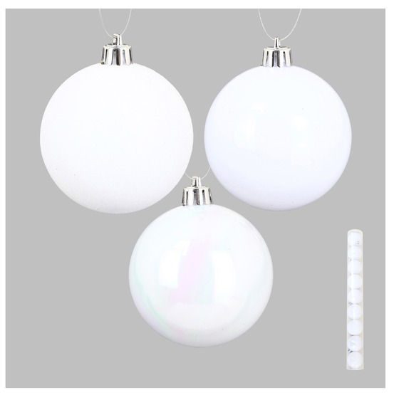 Set de 9 boules de noel blanche