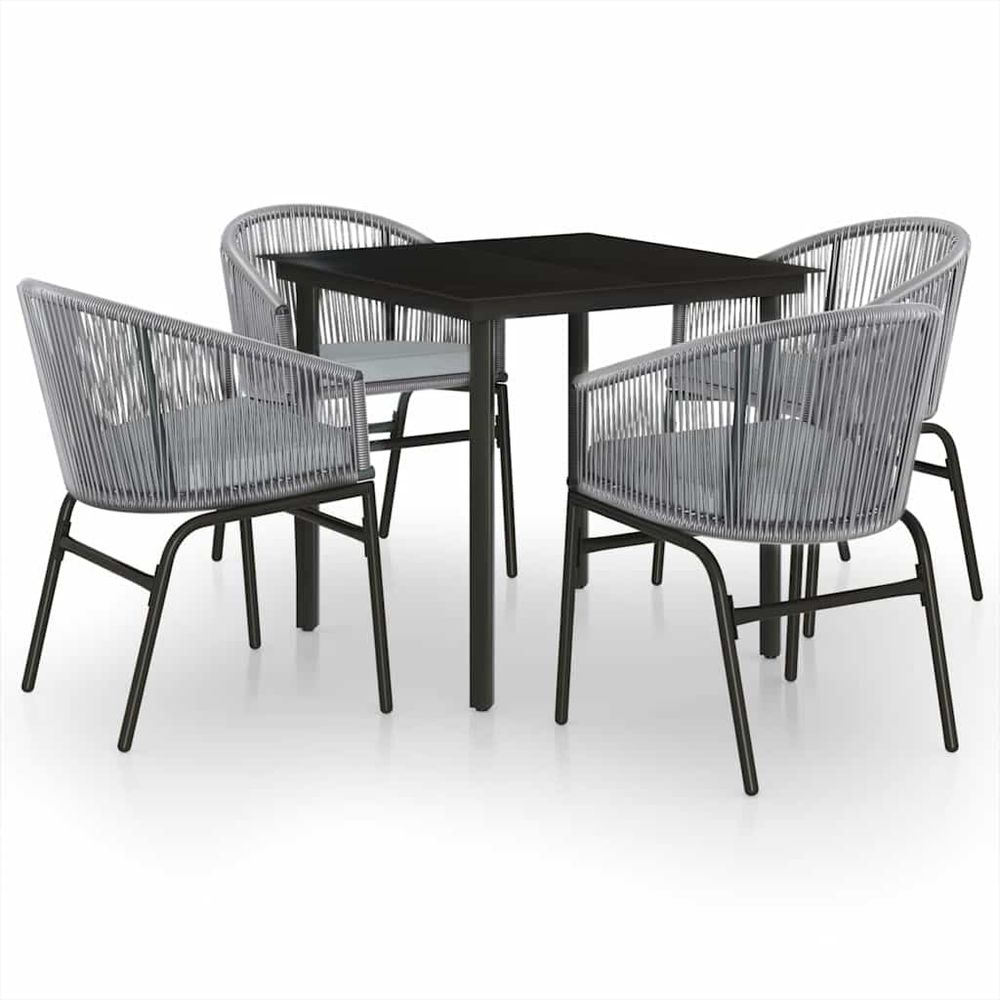 Ensemble à manger de jardin 5 pcs gris