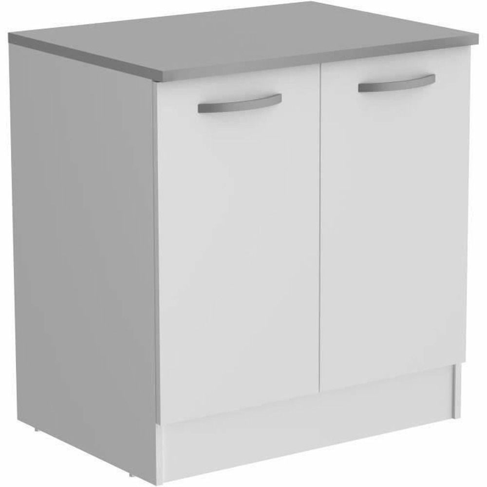 Meuble bas blanc 2 portes 80 x 60 x hauteur 86 cm