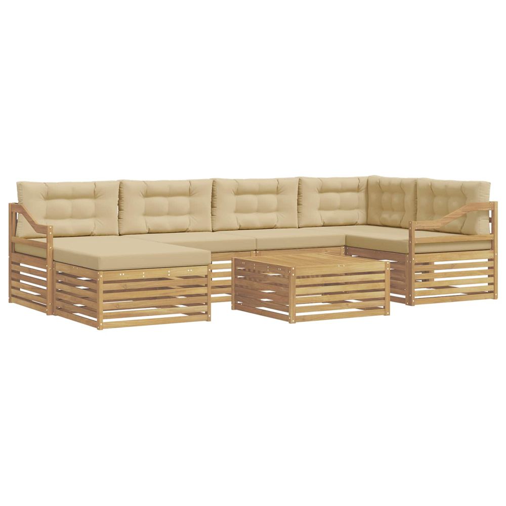 Ensemble de canapés d'extérieur 7 pc blanc et beige