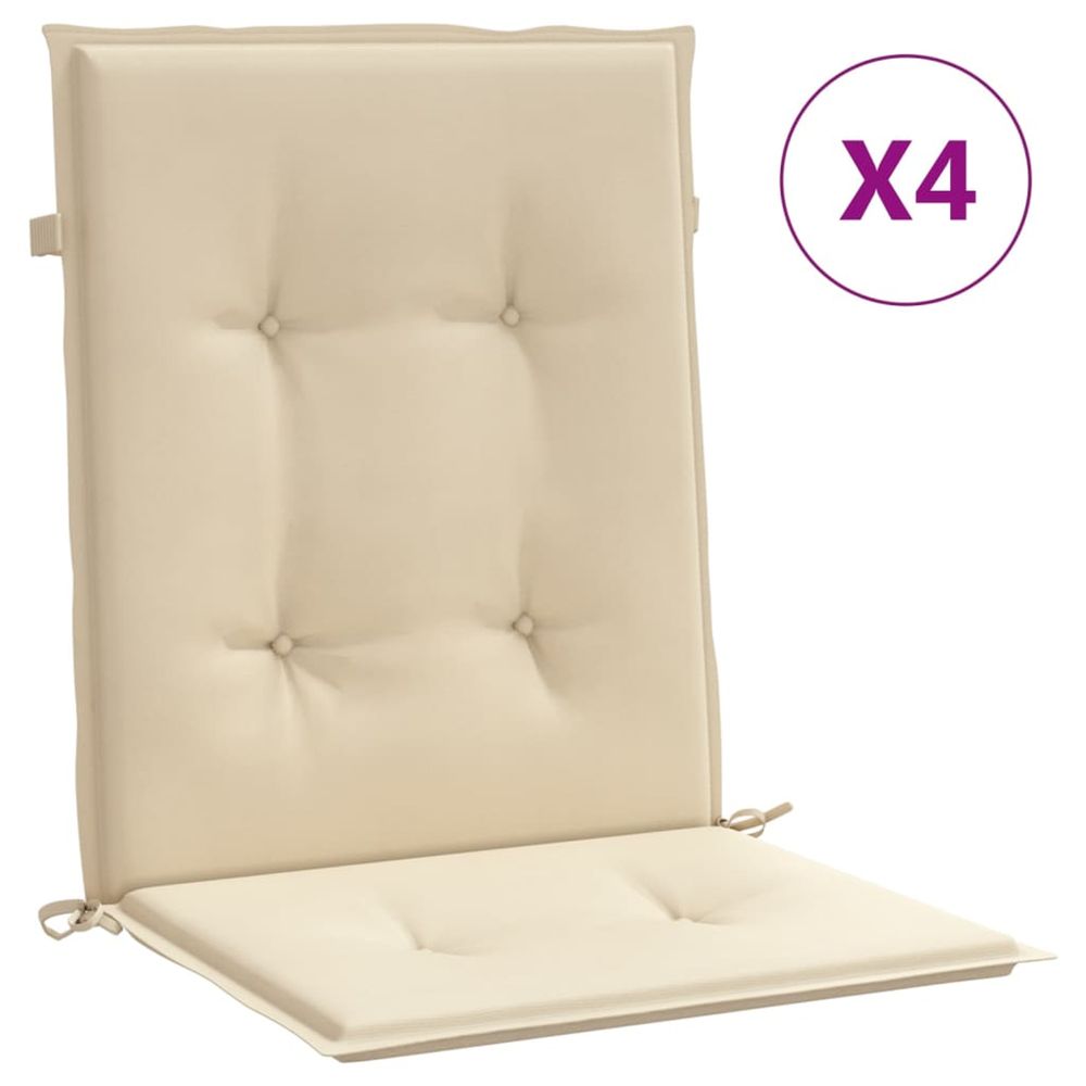 Coussins de chaise de jardin 4 pc beige 100 x 50 x 3 cm