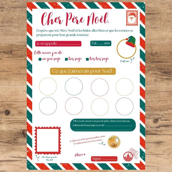 Kit ma lettre au père noël à compléter