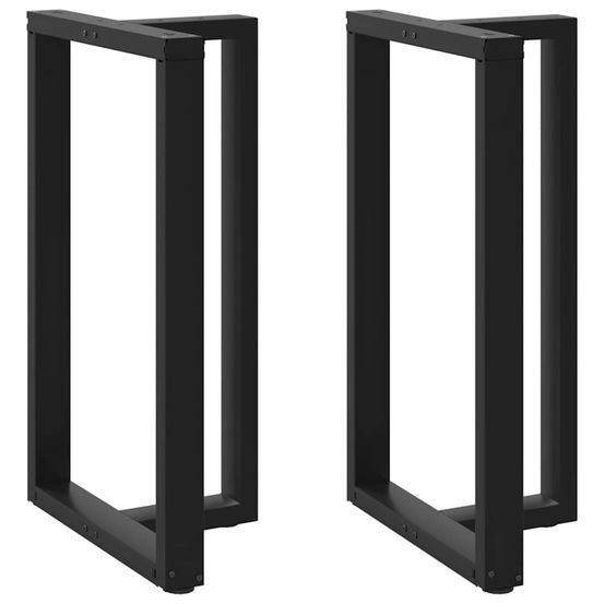 Pieds de table de bar en forme de t, 2 pièces, noir, 60 x 35 x (100-101) cm, acier