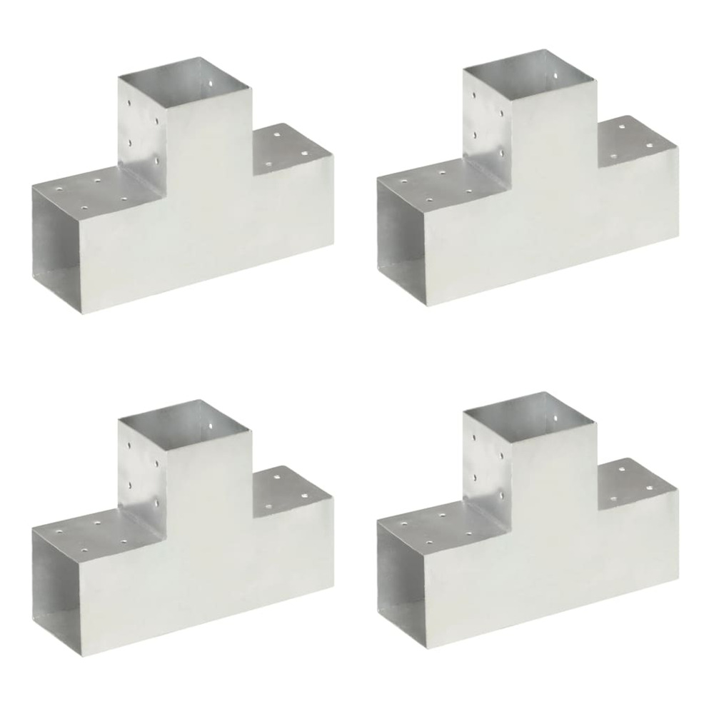 Connecteurs de poteau 4pcs forme en t métal galvanisé 101x101mm