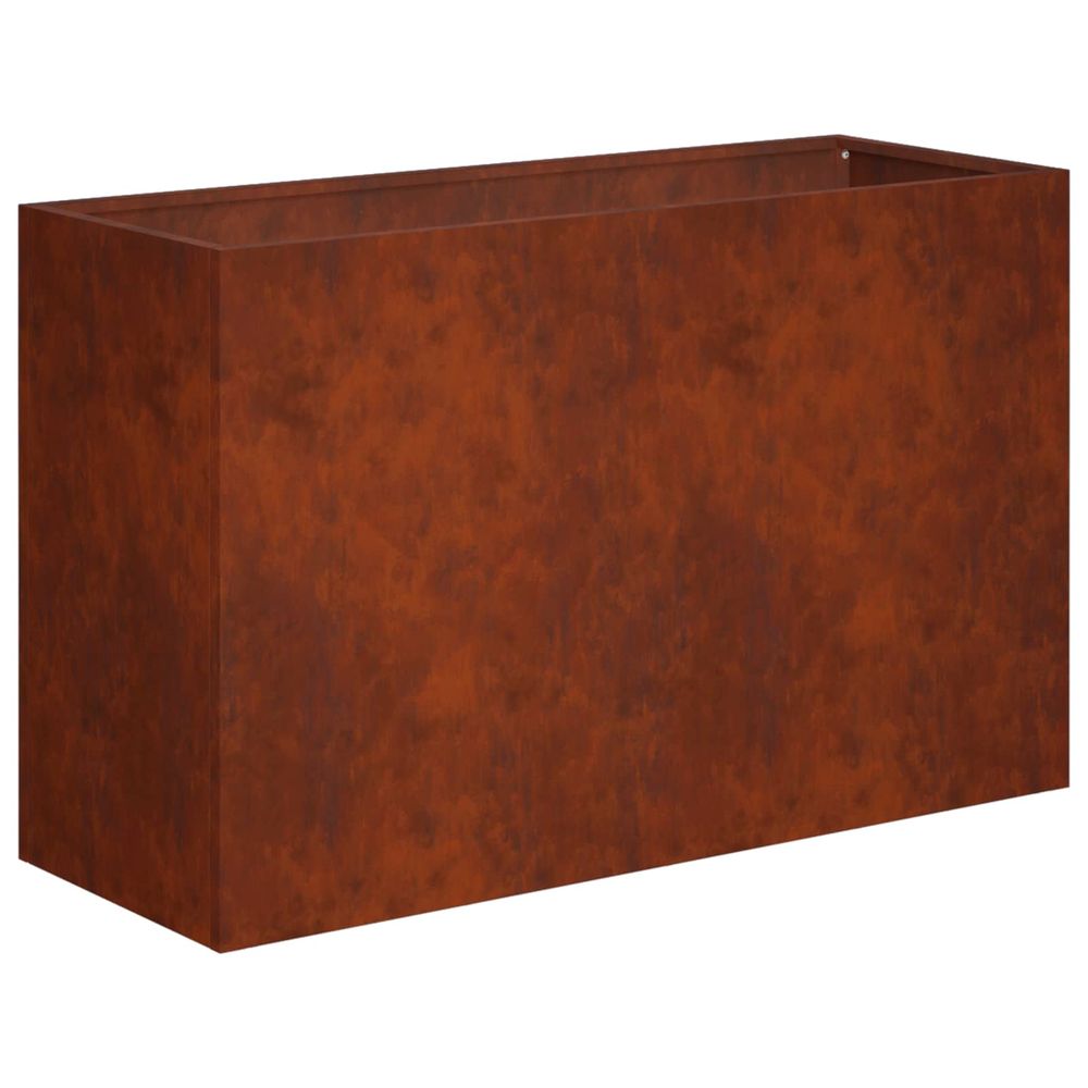 Cache-pot de jardin rouillé 80 x 30 x 40 cm acier patiné