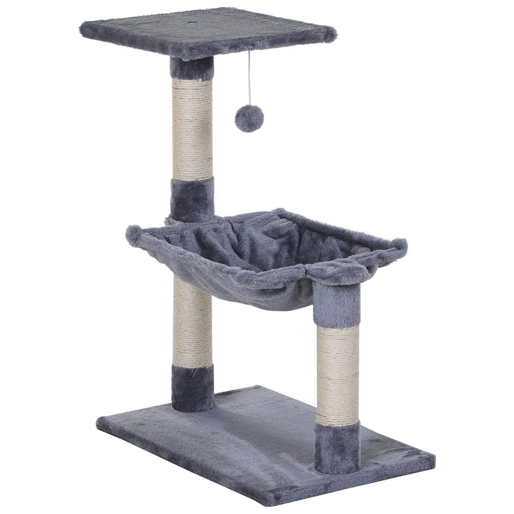 Arbre à chat 3 griffoirs grattoirs sisal naturel et hamac 50l x 36l x 70h cm