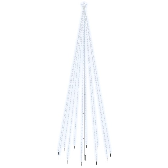 Sapin de noël avec piquet blanc froid 732 led 500 cm