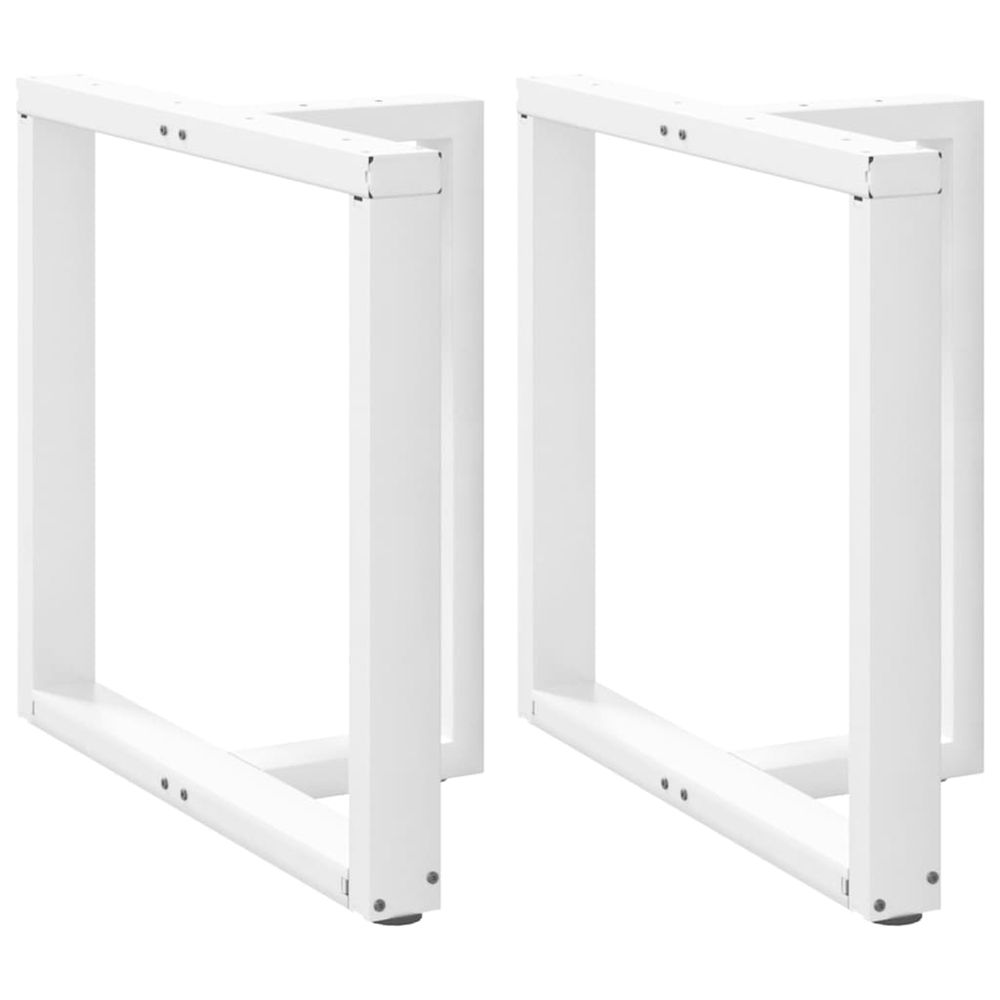 Pieds de table à manger en t, 2 pièces, blanc, 80 x 35 x (72-73) cm, acier