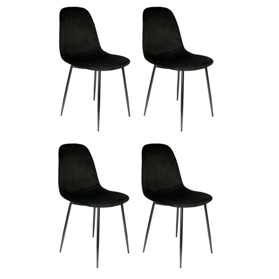 Lot de 4 chaises velours