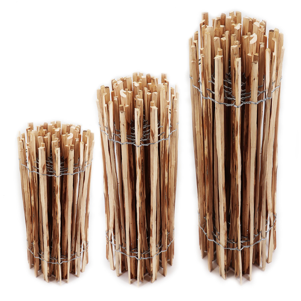 20m clôture ganivelle 90cm de haut i clôture en noisetier i clôture en bois durable avec double harnais métallique i