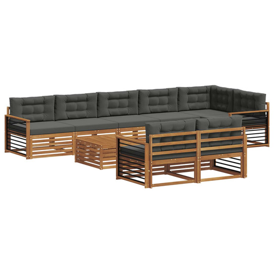 Ensemble de canapés d'extérieur 9 pcs naturel et anthracite