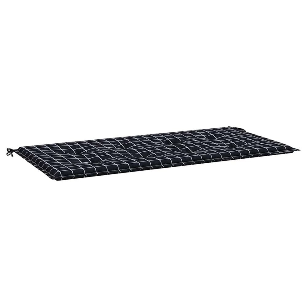Coussin de banc de jardin carreaux noir 120x50x3cm tissu oxford