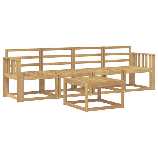 Ensemble de canapés d'extérieur 5 pc blanc bois d'acacia massif