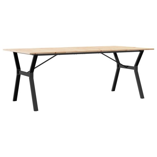 Table à manger cadre en y 200x100x75cm bois de pin massif acier