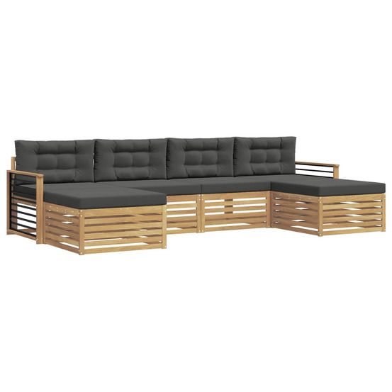 Ensemble de canapés d'extérieur 6 pc blanc et anthracite