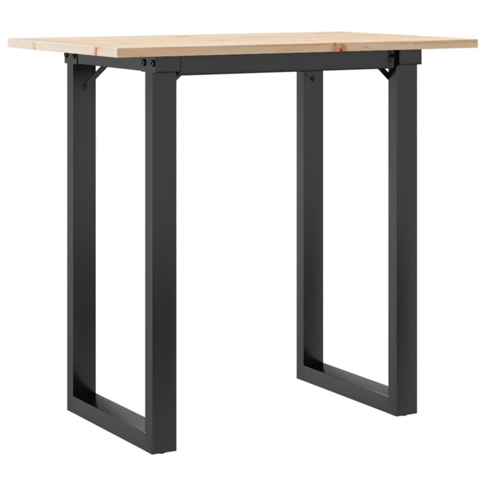 Table à manger cadre en o 80x50x75 cm bois de pin massif acier
