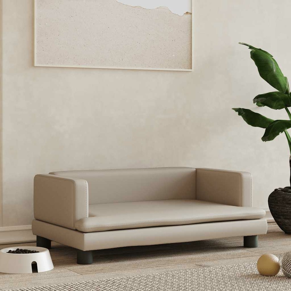 Lit pour chien cappuccino 80x45x30 cm similicuir