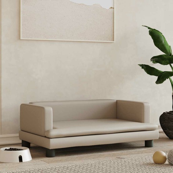 Lit pour chien cappuccino 80x45x30 cm similicuir