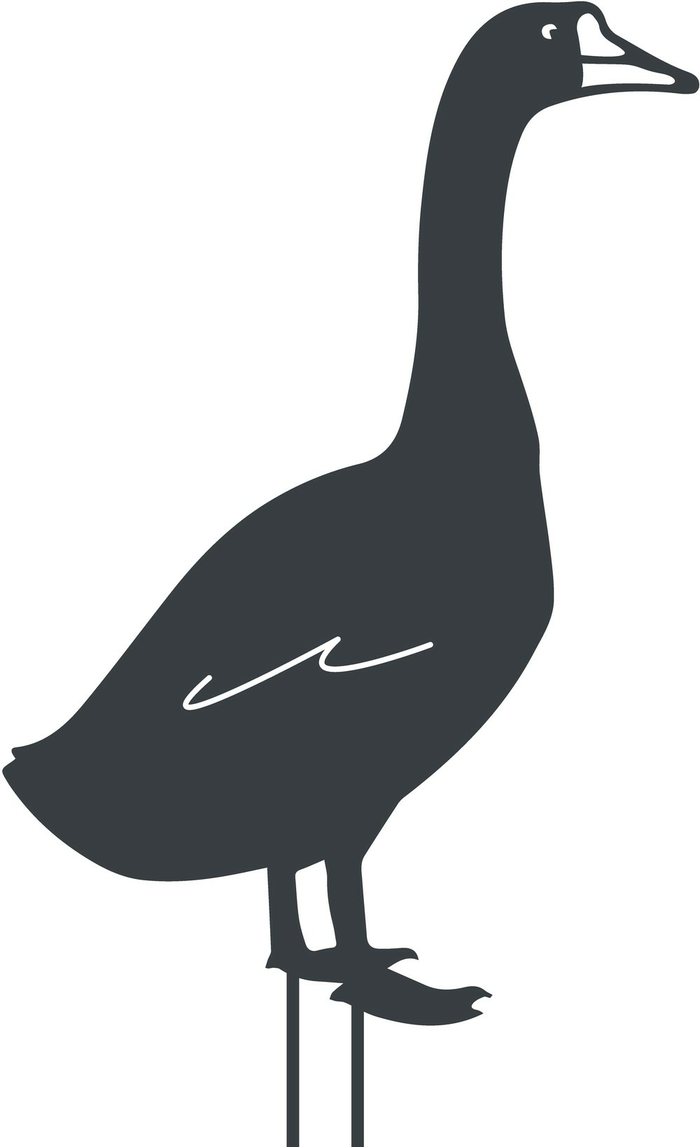 Figurine à piquer oie - 50x34 cm - anthracite