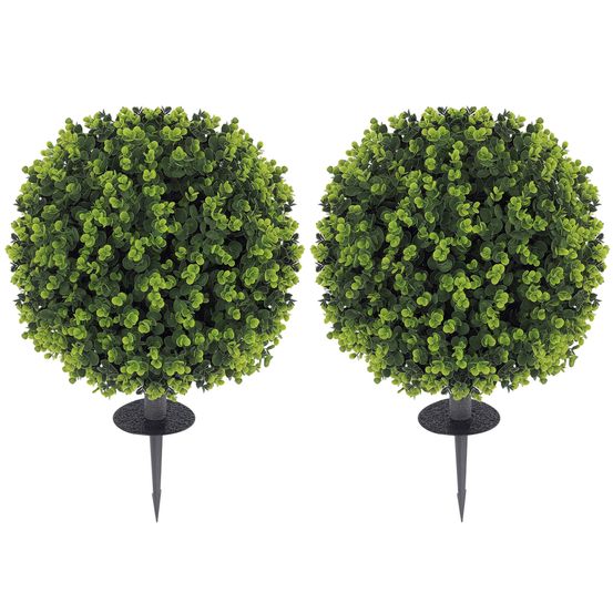 Boules buis artificielles plastique pour jardin extérieur protection uv 56cm vert