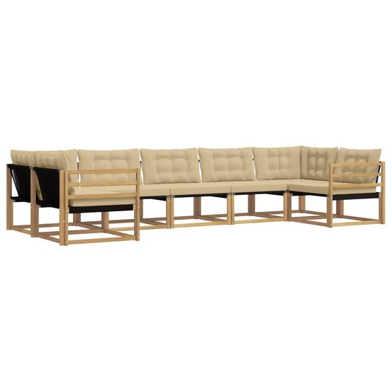 Ensemble de canapés d'extérieur 7 pc blanc et beige