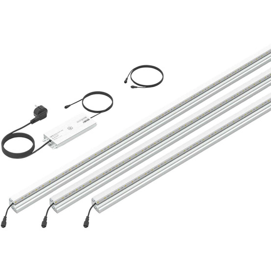 Set 3 barettes lumineuses transformateur et prolongateur pour clôture en métal e