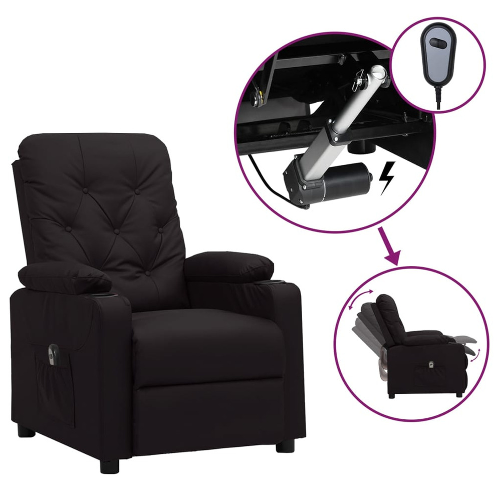 Fauteuil inclinable électrique noir similicuir
