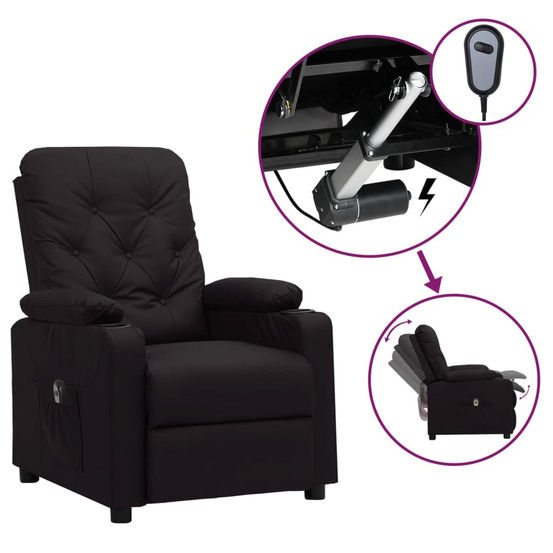 Fauteuil inclinable électrique noir similicuir