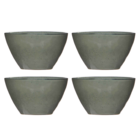 Mica decorations vaisselle tabo - 14x14x6 cm - céramique - gris - set de 4