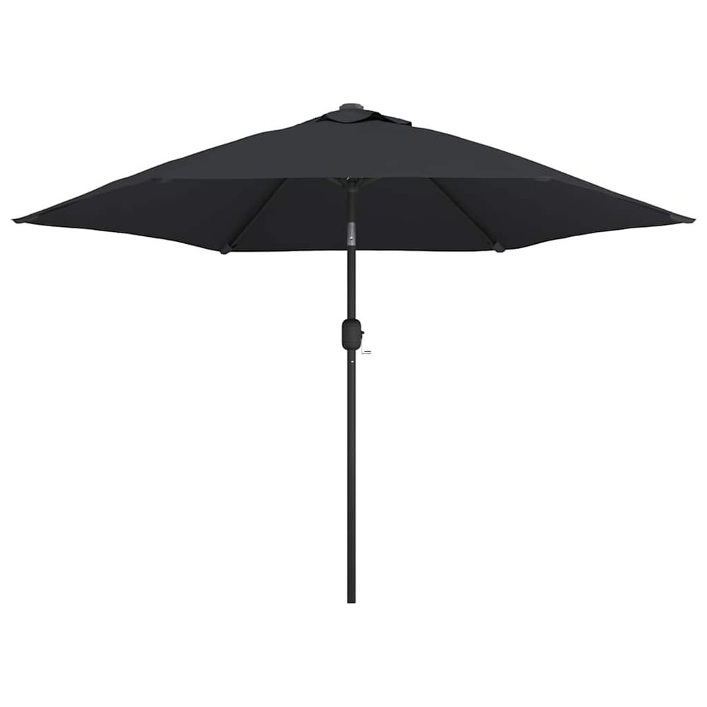 Parasol d'extérieur avec poteau en métal 300 cm noir