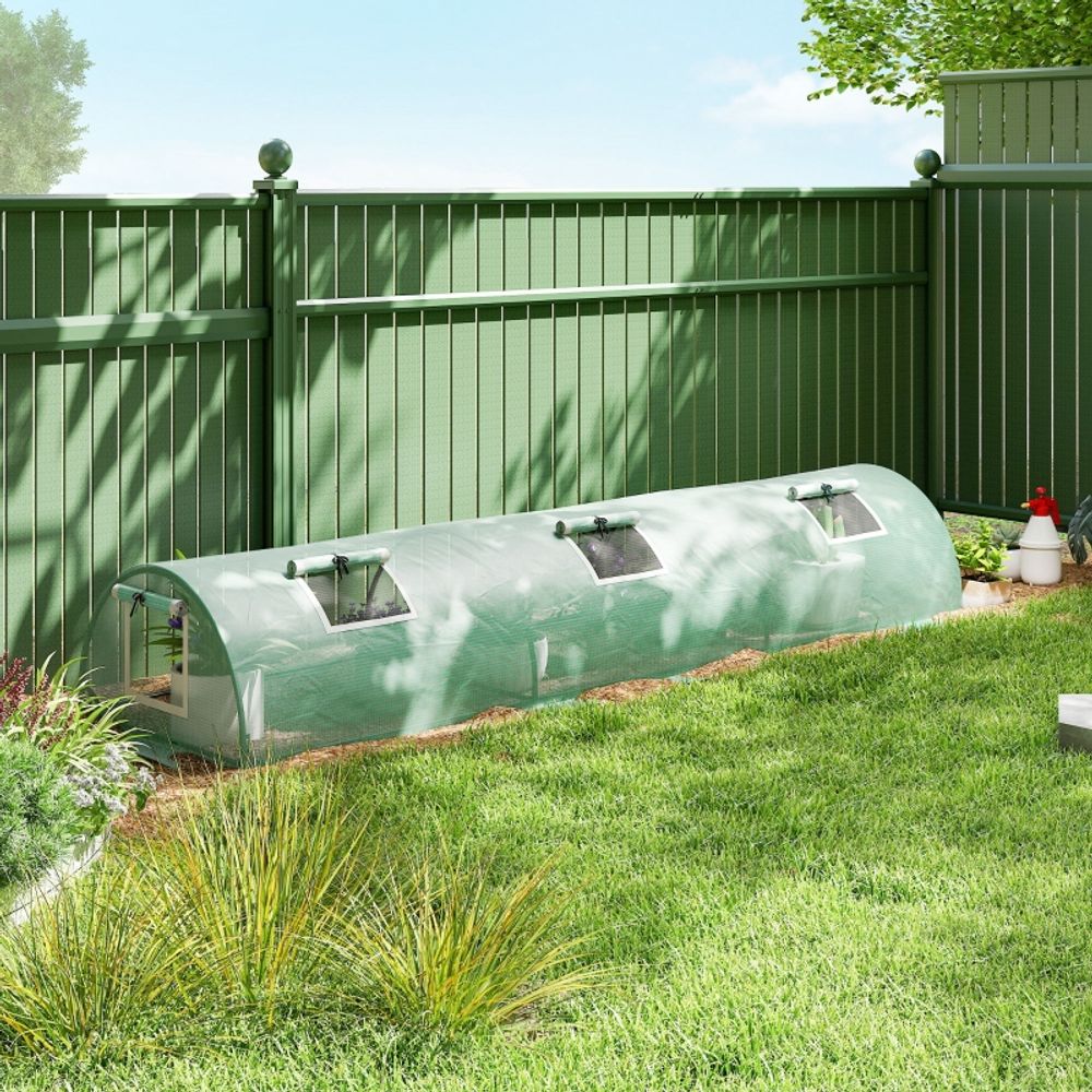 Mini serre tunnel pe acier 300 x 80 x 45 cm verte potager balcon protection cultures - comfortxl outdoor living