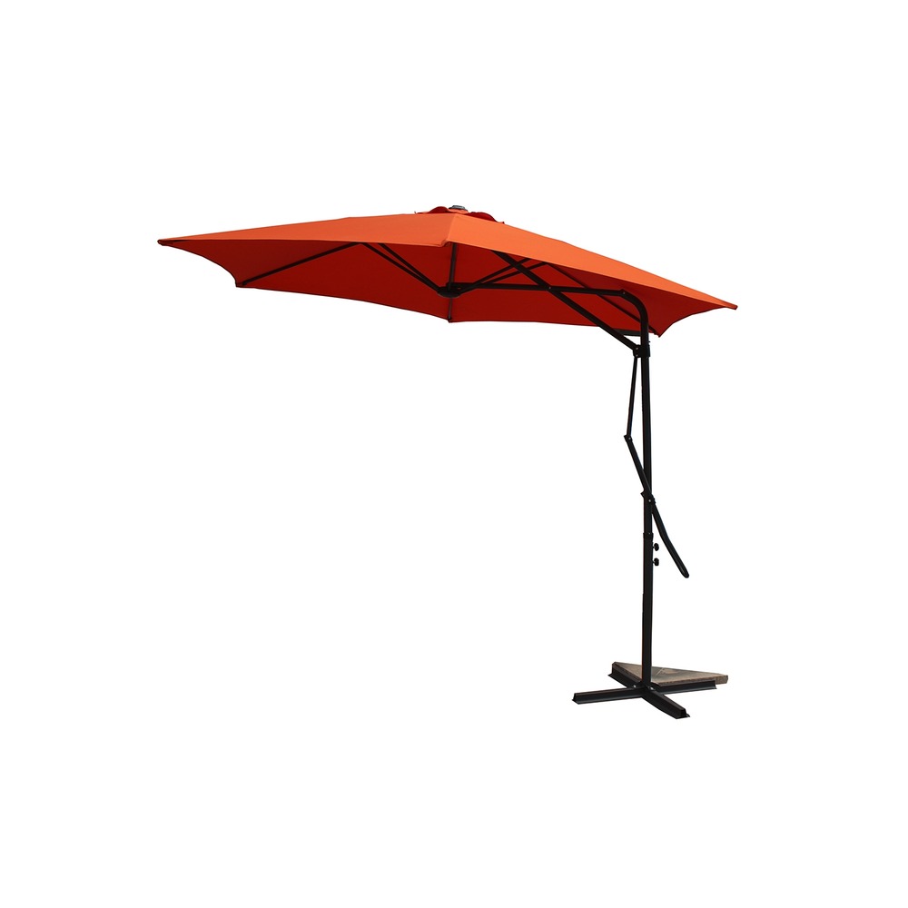 Parasol déporté avec ouverture innovante diamètre 3m terracotta alcudia