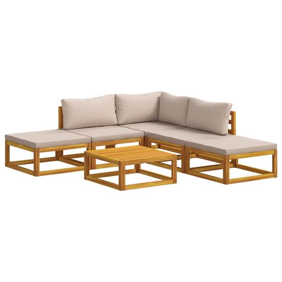 Ensemble de canapés 6 pc naturel bois d'acacia massif
