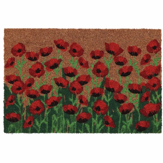 Paillasson en coco et pvc 60 x 40 cm coquelicots
