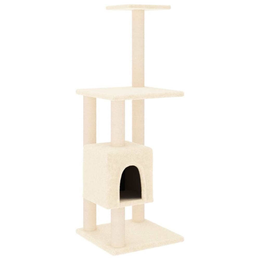 Arbre à chat avec griffoirs en sisal crème 104 cm